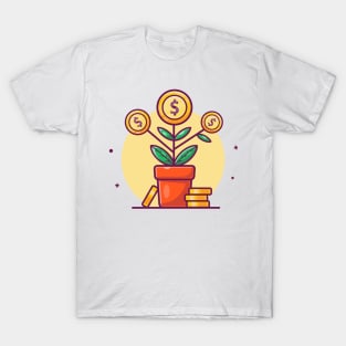 Money plant with stock of coin cartoon T-Shirt